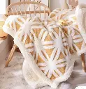 Fleece Sherpa Warm Woolen Patterned Throw Blanket