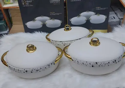 Luxury 3-Piece Food Warmer Hotpot Set