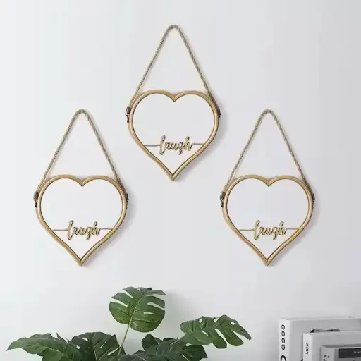 Heart-Shaped Gold Decor Wall Mirrors