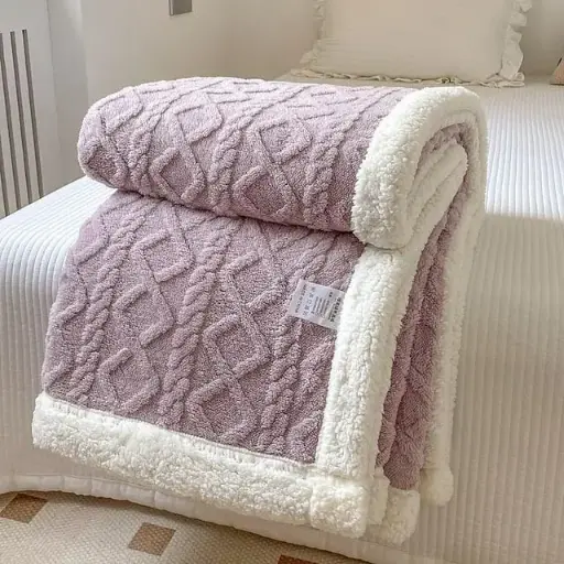 Fleece Sherpa Throw Blanket